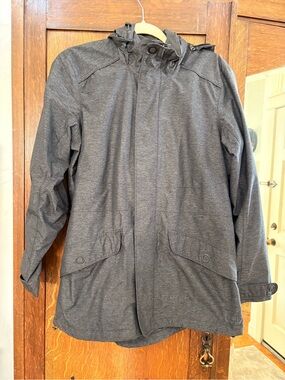 REI Women’s Dark Gray Hooded Raincoat
